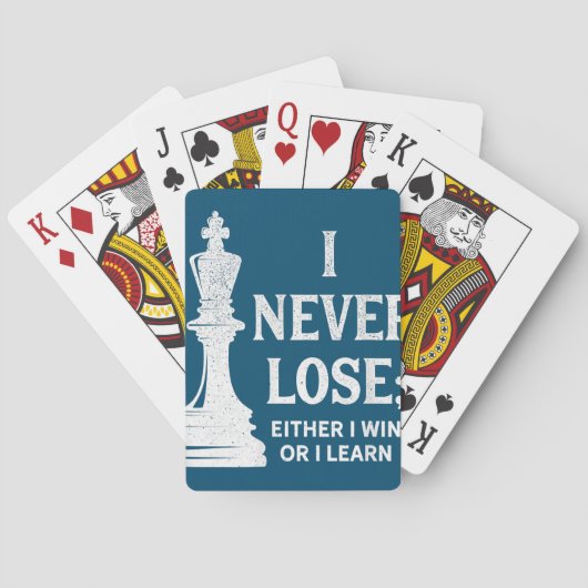 Jeu De Cartes Design Classique D'Échecs, Je Ne Perds Jamais; Je  (dos)