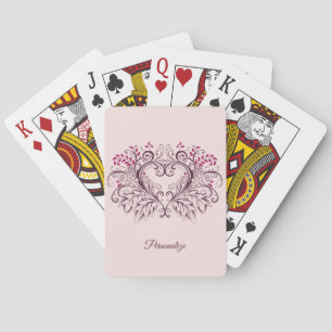 Jeu De Cartes Design de coeur ornemental élégant Personnalisé
