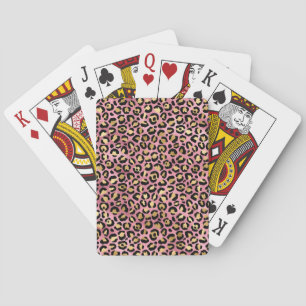 Jeu De Cartes Design de série Leopard rose et or 15