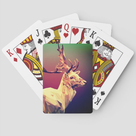 Jeu De Cartes Design en polygone de cerf (dos)