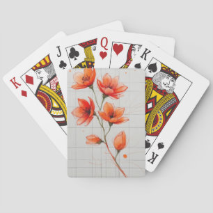 Jeu De Cartes Design Fleur Elégant Orange Blossom Art