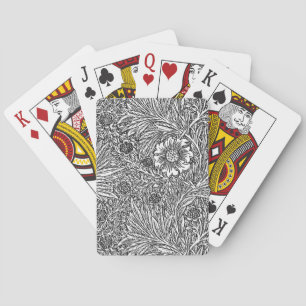 Jeu De Cartes Design floral complexe en noir et blanc