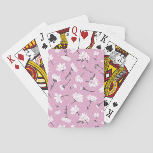 Jeu De Cartes Design Floral Rose - Art Fleur Élégant