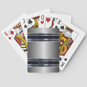 Jeu De Cartes Design géométrique industriel gris métallique Mono