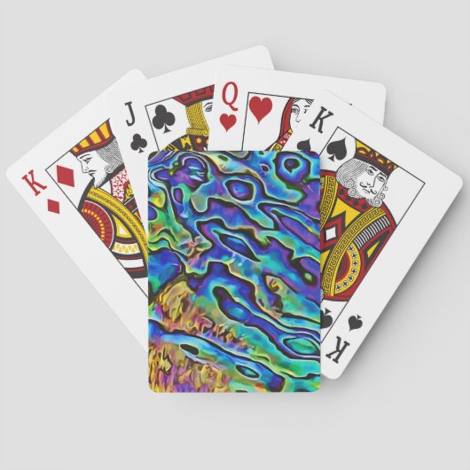Jeu De Cartes Design moderne Iridescendant Abalone Seashell (dos)