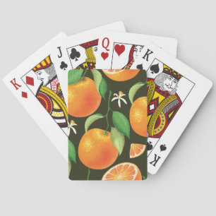 Jeu De Cartes Design motif orange transparent.