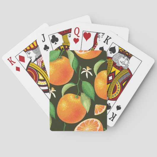 Jeu De Cartes Design motif orange transparent. (dos)