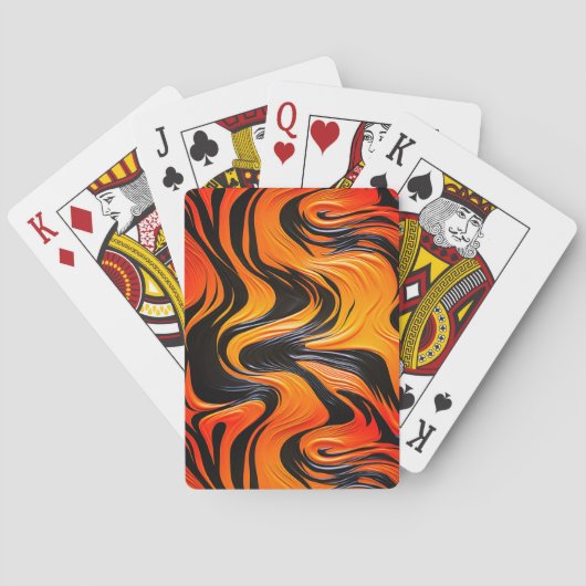 Jeu De Cartes Design orangé et noir (dos)