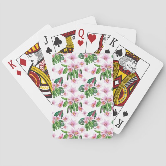 Jeu De Cartes Design Orchidées Aquarelle 30 (dos)