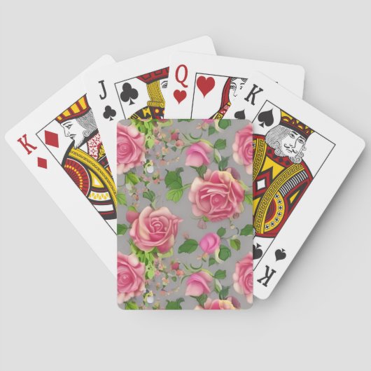 Jeu De Cartes Design Rose de jardin de campagne français élégant (dos)