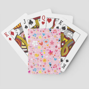 Jeu De Cartes dessin animé amusant rose motif