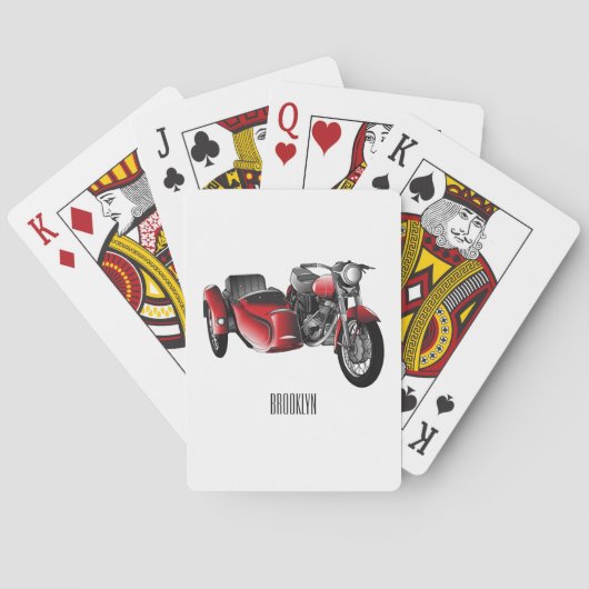 Jeu De Cartes dessin animé de la moto Sidecar (dos)