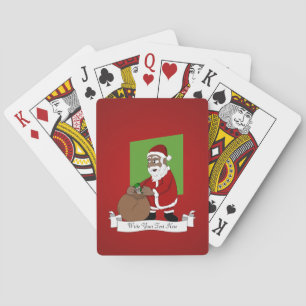 Jeu De Cartes Dessin animé de Père Noël noir