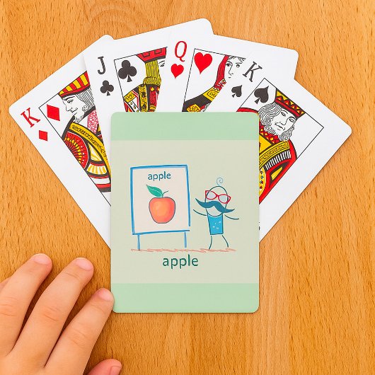 Jeu De Cartes Dessin animé de professeur Apple Fun Learning Alph