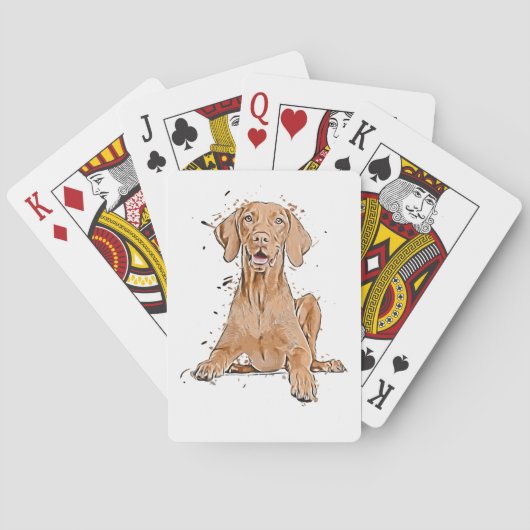 Jeu De Cartes Dessin animé de Vizsla assis (dos)