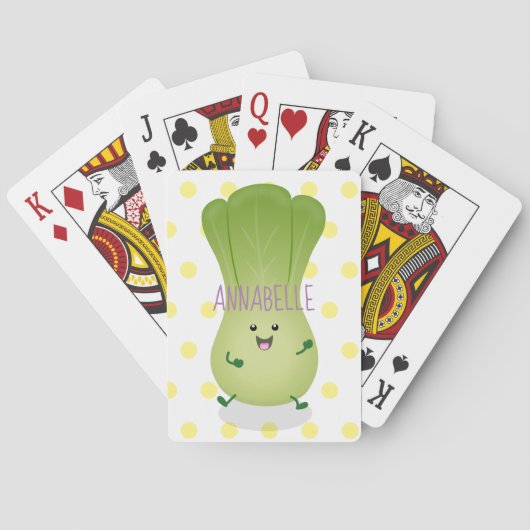 Jeu De Cartes dessin animé mignon de bok choy (dos)