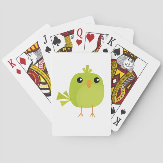 Jeu De Cartes Dessin Animé Oiseau Vert (dos)