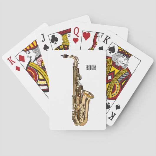 Jeu De Cartes dessin animé saxophone (dos)