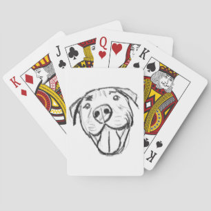 Jeu De Cartes dessin de bulle simple amoureux de les chiens noir