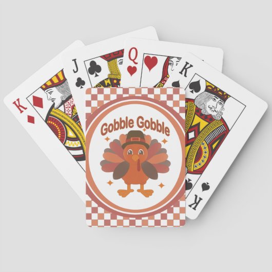 Jeu De Cartes Dessin de dinde de Thanksgiving mignon – “Gloussem (dos)