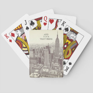 Jeu De Cartes Dessin de paysage de la ville de New York sur mesu