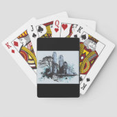 Jeu De Cartes Dessin de ville d'encre noire (dos)