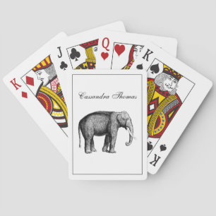 Jeu De Cartes Dessin d'éléphant vintage