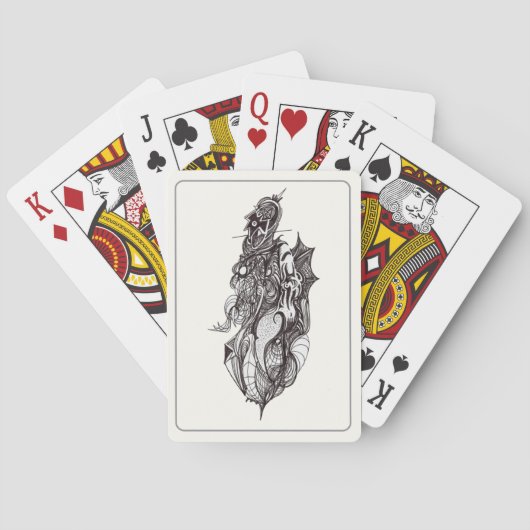 Jeu De Cartes Dessin d'encre du cavalier ailé (dos)
