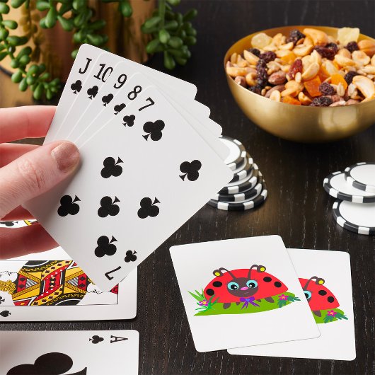 Jeu De Cartes Dessin Ladybug Bow and Flowers