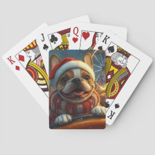 Jeu De Cartes Dessous de verre à rouleaux de chien de boîte Noël
