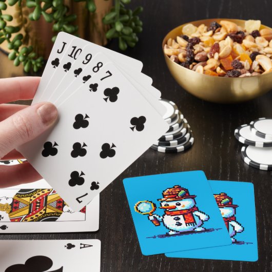 Jeu De Cartes Détective Snowman - Drôle Pixel Art Mystère d'hive (In Situ)