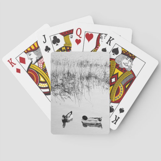 Jeu De Cartes Deux Canards en noir et blanc (dos)