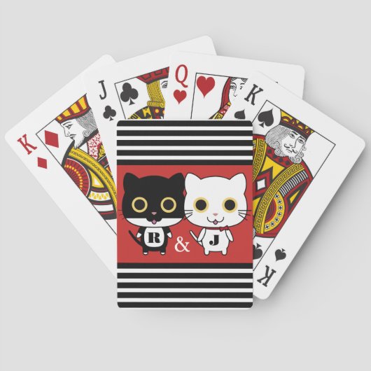 Jeu De Cartes Deux chats Cool personnalisés (dos)