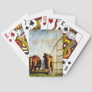 Jeu De Cartes Deux chevaux prêts à travailler
