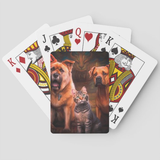 Jeu De Cartes Deux chiens et un chat (dos)