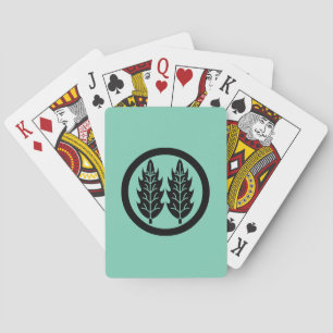 Jeu De Cartes Deux feuilles de houx parallèles dans un cercle