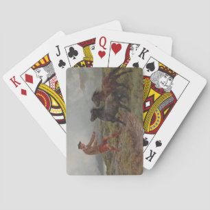 Jeu De Cartes Deux Ponts Shetland dans un paysage écossais bruya