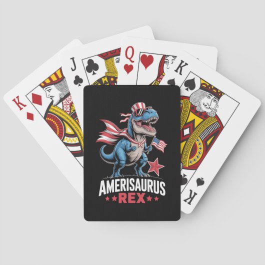 Jeu De Cartes Dinosaur 4 juillet Amerisaurus T Rex Funny (dos)