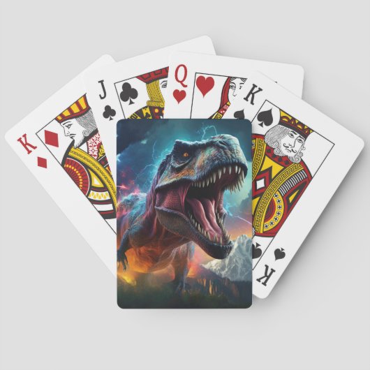 Jeu De Cartes Dinosaur T-Rex Dino Monts Stormy (dos)