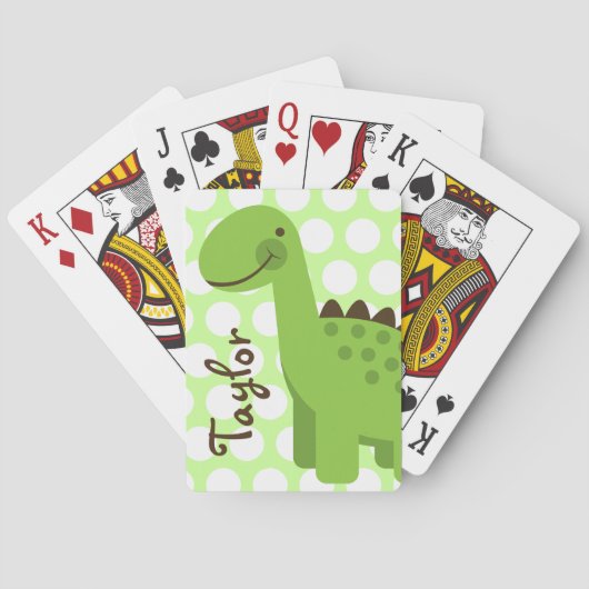 Jeu De Cartes Dinosaure Vert (dos)