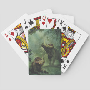 Jeu De Cartes Dinosaures vintage, Centrosaurus dans la jungle