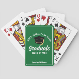 Jeu De Cartes Diplômé de lycée vert Cadeau de fin d'études perso