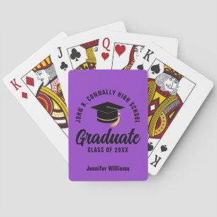 Jeu De Cartes Diplômé noir violet personnalisé diplômé