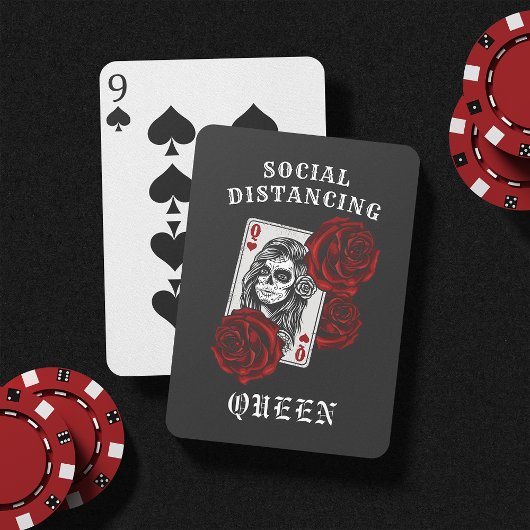 Jeu De Cartes Distances sociales Queen Skull & Rose