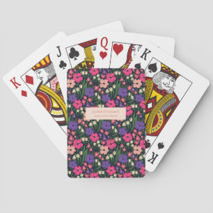 Jeu De Cartes Ditsy Floral Nom personnalisé Reine des Coeurs