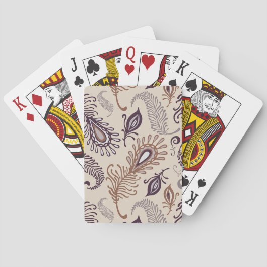 Jeu De Cartes Divers motif de plume (dos)