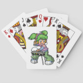 Jeu De Cartes DJ Girl avec cheveux verts et casques (dos)