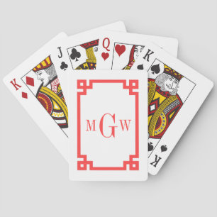 Jeu De Cartes do-it-yourself Grec Clé Corail Rouge encadré #2 3I