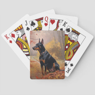 Jeu De Cartes Doberman en automne Feuilles automne Inspire