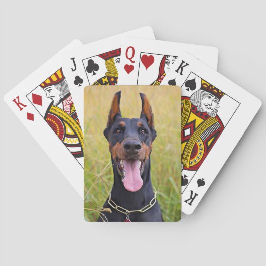 Jeu De Cartes Doberman Pinscher noir et tan (dos)